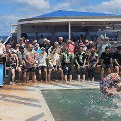 Step 4: The 'sentence' is either "bake' in the sun (those on the bench) or 'dump' in the water.