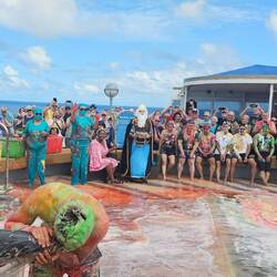 He too has to kiss the fish!