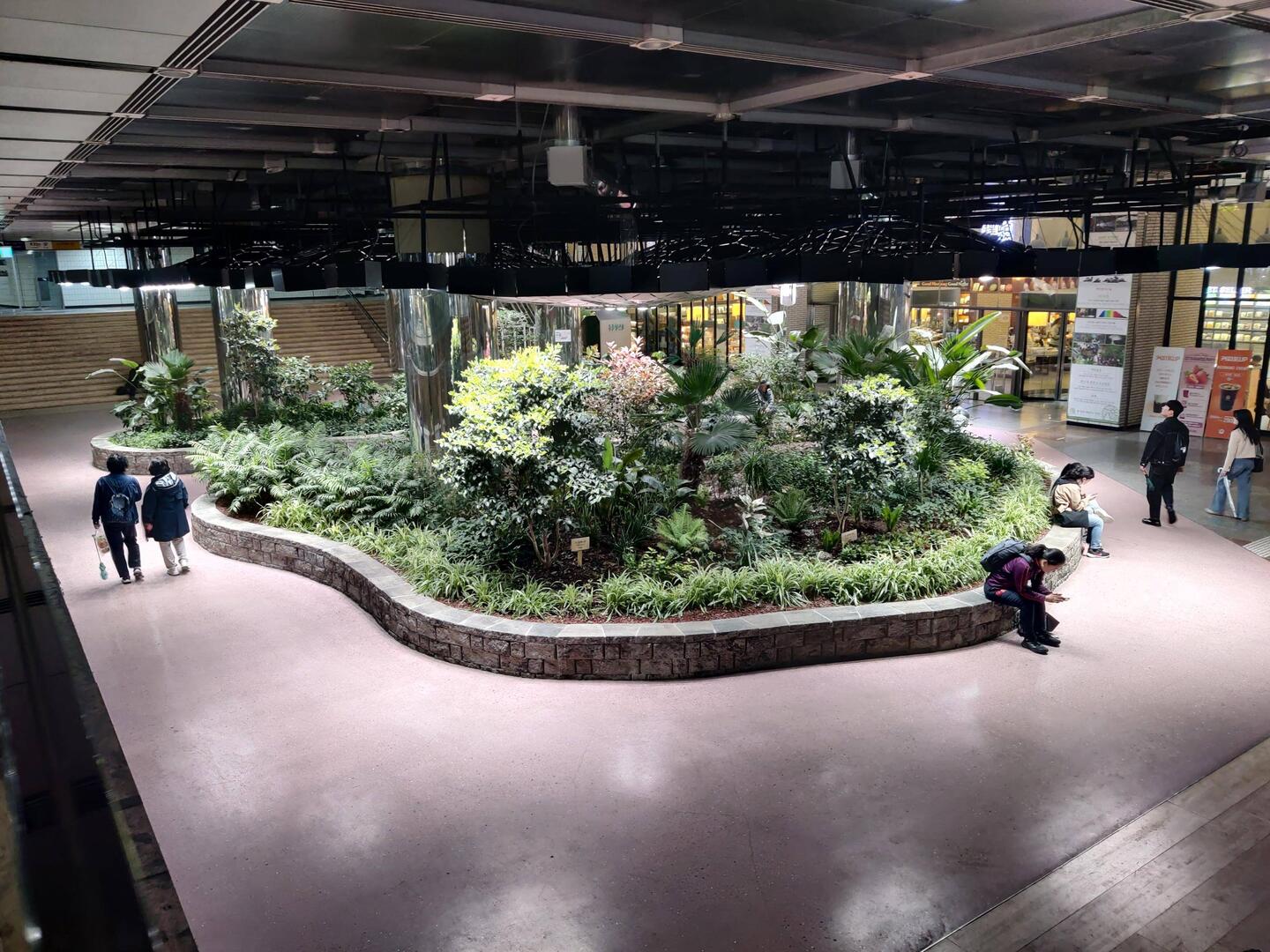 Solar garden in a metro station