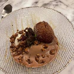 Fried bread with ice cream