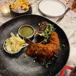 Fried black cod with shiito