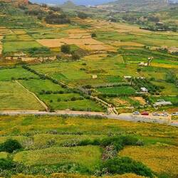 L'intérieur des terres sur l'île de Gozo.