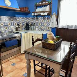 Our kitchen with its welcome basket of local bread...