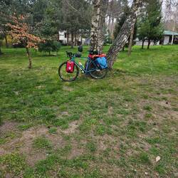 Einziger Gast auf dem Campingplatz "Bryza".