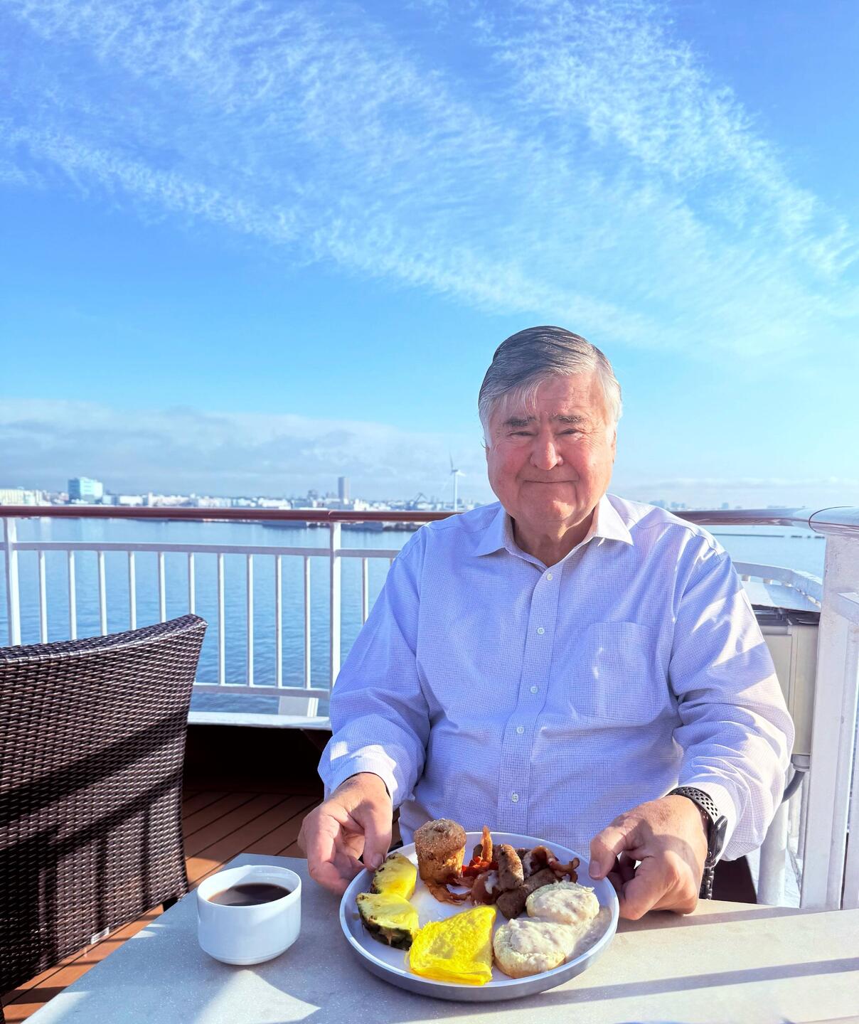 Last breakfast on board, gorgeous day!