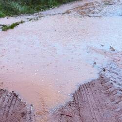 Path was full of big puddles