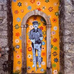 A memorial of some sorts in one of the small towns we passed through