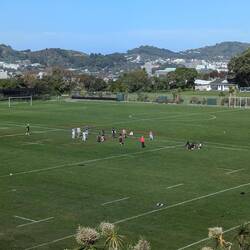 View of the pitch on the way up