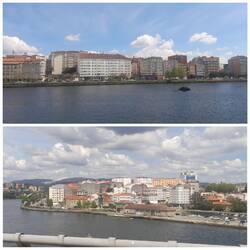 Pontevedra von der Autobahnbrücke
