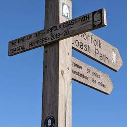 Hopton-on-Sea; the start of the Norfolk Coastal Path (in the other direction!)