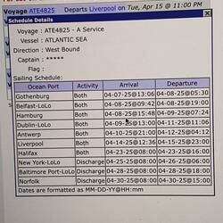 Fahrplan der Atlantic sea