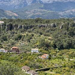 Torrecilla towers over Jorox's acequias, gardens, and orchards