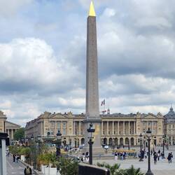 Place de la Concorde site of guillotine executions in t French Revolution; Louis XVI & Antoinette