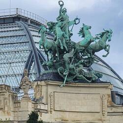 The Quadriga statue on top of the Grand Palais