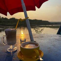Letzter schöner Sonnenuntergang in Nepal
