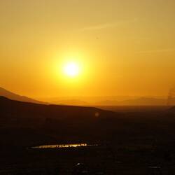 Abendstimmung auf dem Anfahrtsweg.