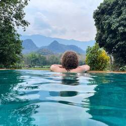 Elephant Village pool to cool off