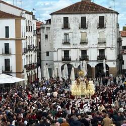 The Virgin Mary procession coming through the main square