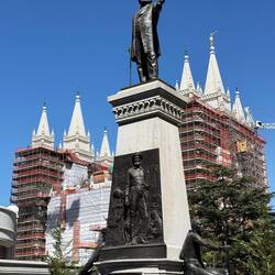 Temple Square - the temple is under renovation