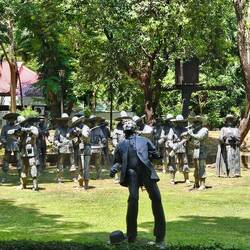 Sculpture depicting the execution of José Rizal in Rizal Park.