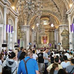 Inside the cathedral, decked out in Lenten colors.
