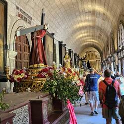 There were 16 elaborate carriages ready to go out on procession.