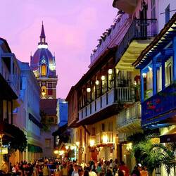 Cartagena in the colors of a sunset.