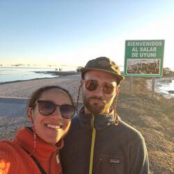 Sonneondergang bem Salar. De Dani esch truurig.