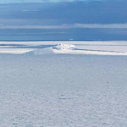From the air we have views of the ice and the open water far in the distance — Weddell Sea.
