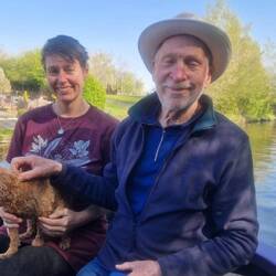 Dad with his golden girl (Tiger 😂)