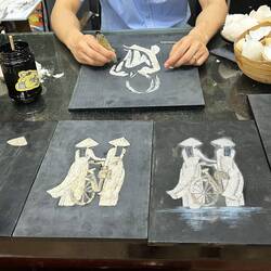 Technique de laque à la coquille d'œuf