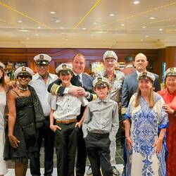 Wearing captain's hats at the captain's reception.