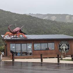 We stopped for food at a restaurant on the coastline in the middle of nowhere