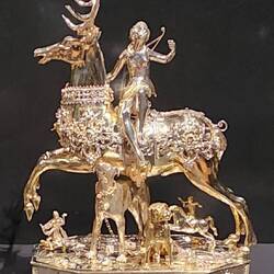 "Table automaton in the form of Diana on a stag," created by Jacob Miller around 1613-1615