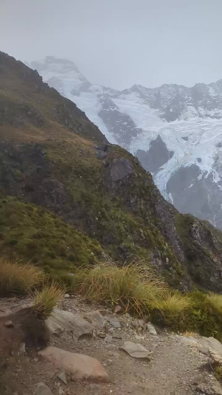 At the top of Sealy Tarns Track in Mt. Cook / Aoraki National Park