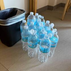 All of the water we went through! Water is non potable here, so we needed to use this even to brush