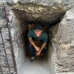 Chris leaving the dungeon