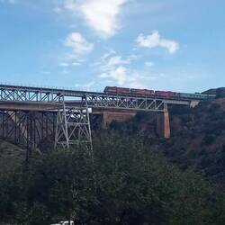 I think the train made this trip across the bridge so we could take videos from the Park
