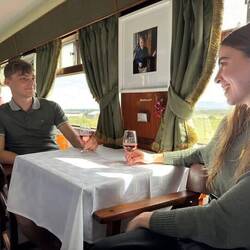 We booked too late to get seats on the dining carriage where we could've done a spot of wine tasting