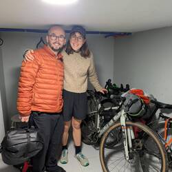 Elliot and Anna all ready to go