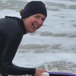 Rachael having fun boogie boarding