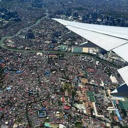 You can see the city and river really well from the plane