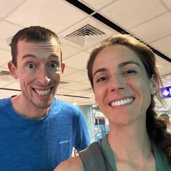 Arrived! This is us at the atm getting cash out. Thankful we did since we needed it for the metro!