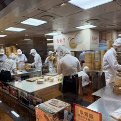 Clean room where they make the dumplings at Din Tai Fun