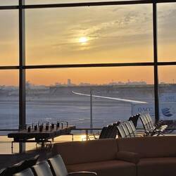 Beautiful sunset and now off for a short 7 hour flight!