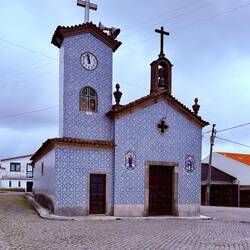 Church whose facade was all made of blue ceramic tile