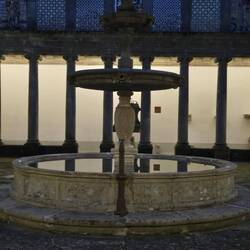 Cool fountain in courtyard of monastary