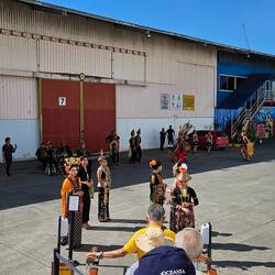 Our lovely welcome as we disembarked in Kota Kinabalu.