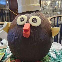 Chocolate chef on the Easter table set up on deck 5.