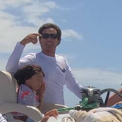 Our captain brought along his first mate & son: Woody III.